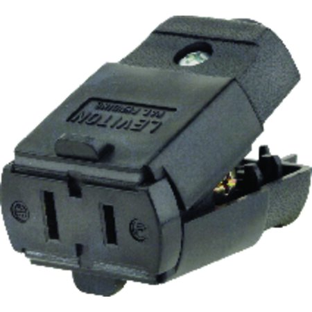LEVITON Commercial and Residential Thermoplastic Ground/Straight Blade Connector 1-15R 20-16 AWG 2 P 00102-0EP